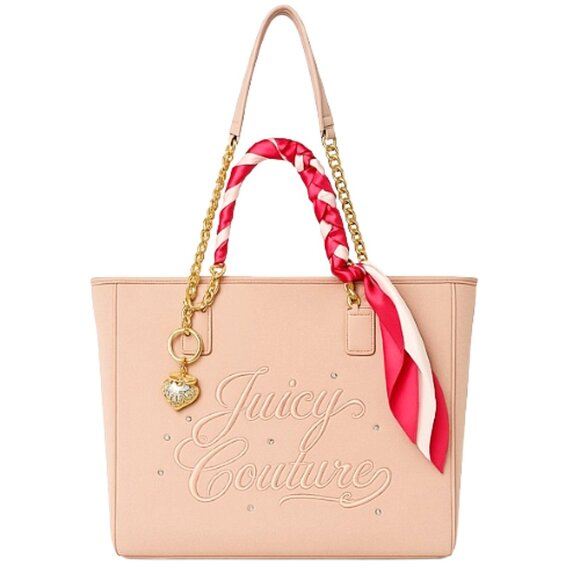 Juicy Couture Handbags - NWT Juicy Couture Crystal Pink Diamond Tote Shoulder Bag with Scarf & Bag Charm